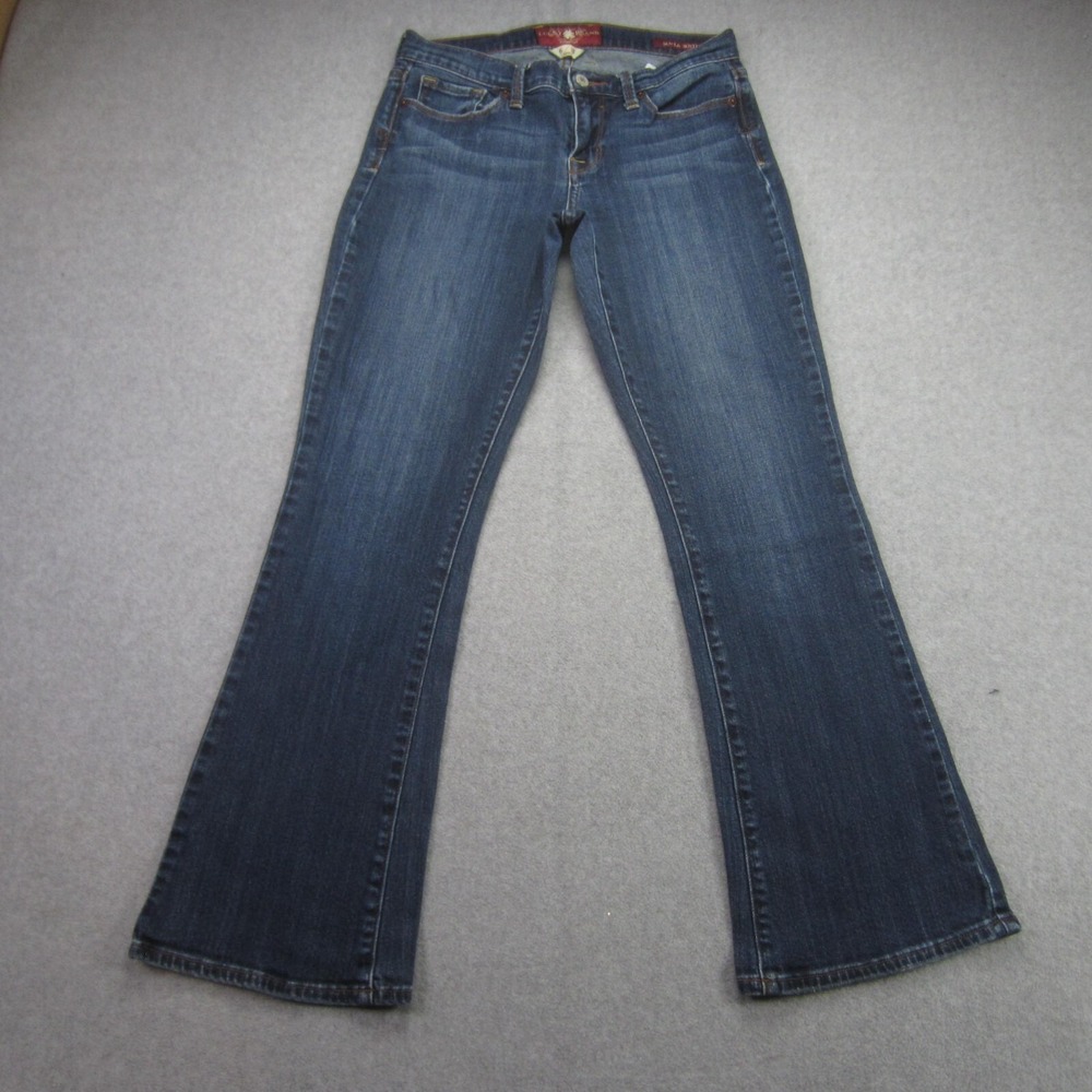 Womens 6/28 Lucky Brand Jeans Sofia Boot Ankle Stretch Medium Wash Blue Denim